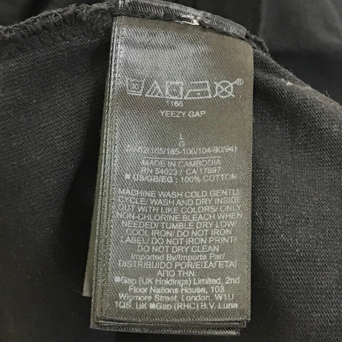 YEEZY | イージー GAP ENGINEERED BY BALENCIAGA/53 DOVE 3/4 SLEEVE TEE 半袖Ｔシャツ ブラック サイズ：L【倉吉店】