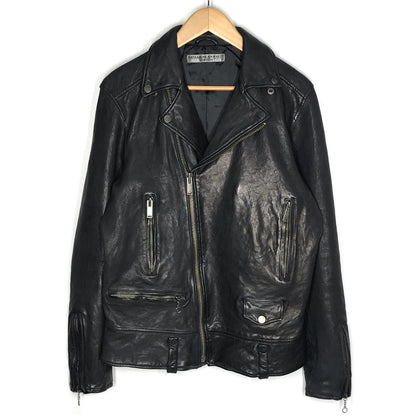 KATHARINE HAMNETT LONDON | キャサリンハムネットロンドン シープスキン レザージャケット ライダースジャケット レザー ブラック サイズ：L【倉吉店】