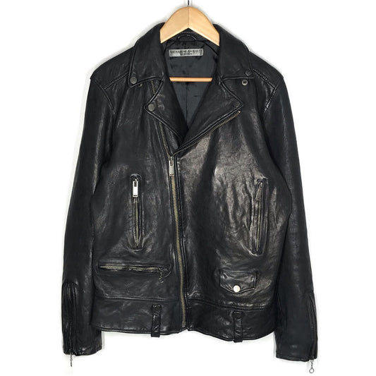 KATHARINE HAMNETT LONDON | キャサリンハムネットロンドン シープスキン レザージャケット ライダースジャケット レザー ブラック サイズ：L【倉吉店】