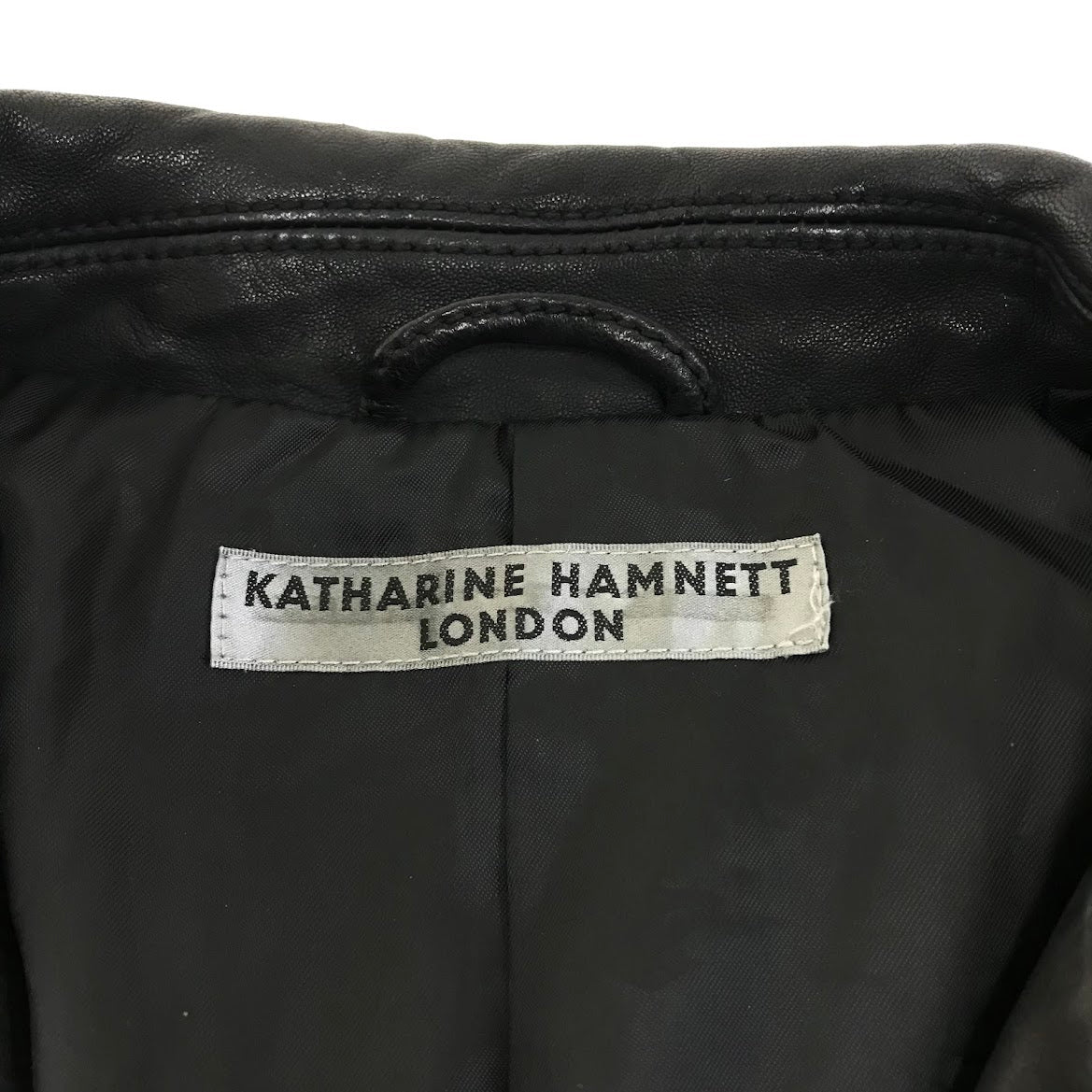 KATHARINE HAMNETT LONDON | キャサリンハムネットロンドン シープスキン レザージャケット ライダースジャケット レザー ブラック サイズ：L【倉吉店】