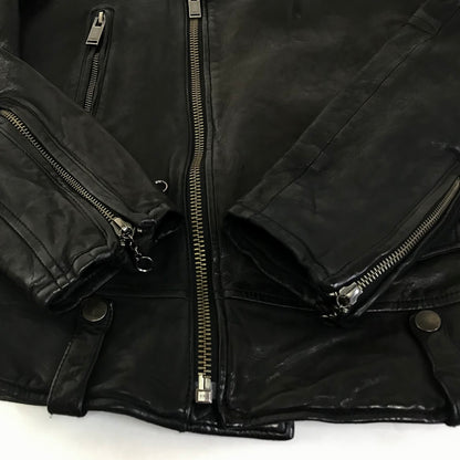 KATHARINE HAMNETT LONDON | キャサリンハムネットロンドン シープスキン レザージャケット ライダースジャケット レザー ブラック サイズ：L【倉吉店】