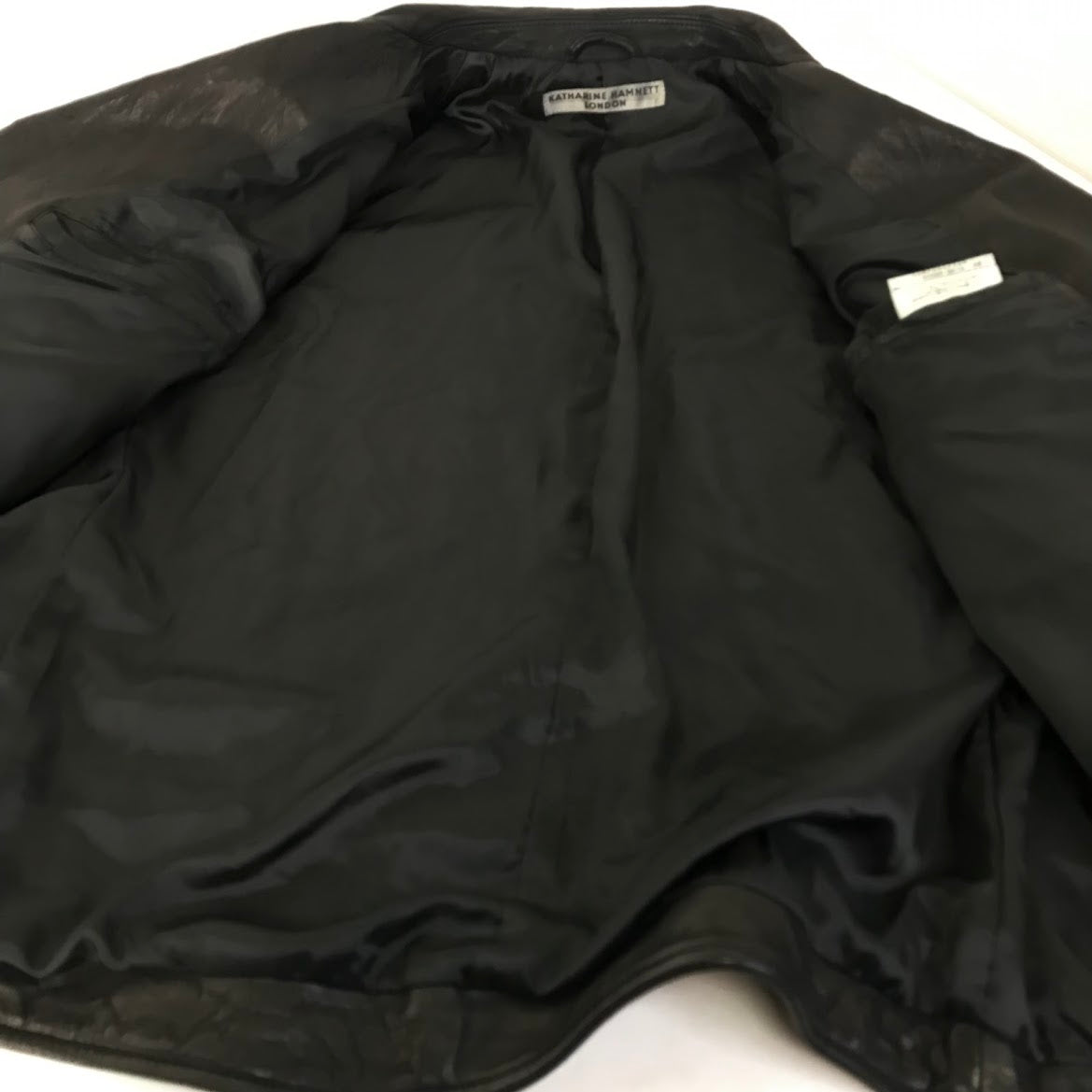 KATHARINE HAMNETT LONDON | キャサリンハムネットロンドン シープスキン レザージャケット ライダースジャケット レザー ブラック サイズ：L【倉吉店】
