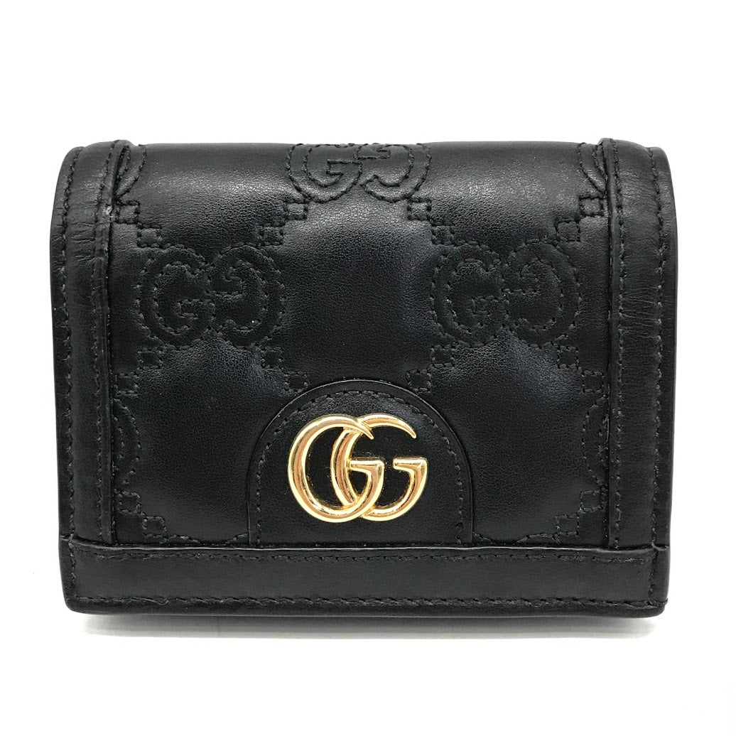 GUCCI | グッチ GGマトラッセ/コンパクトウォレット 二つ折り財布 723786 ブラック【倉吉店】