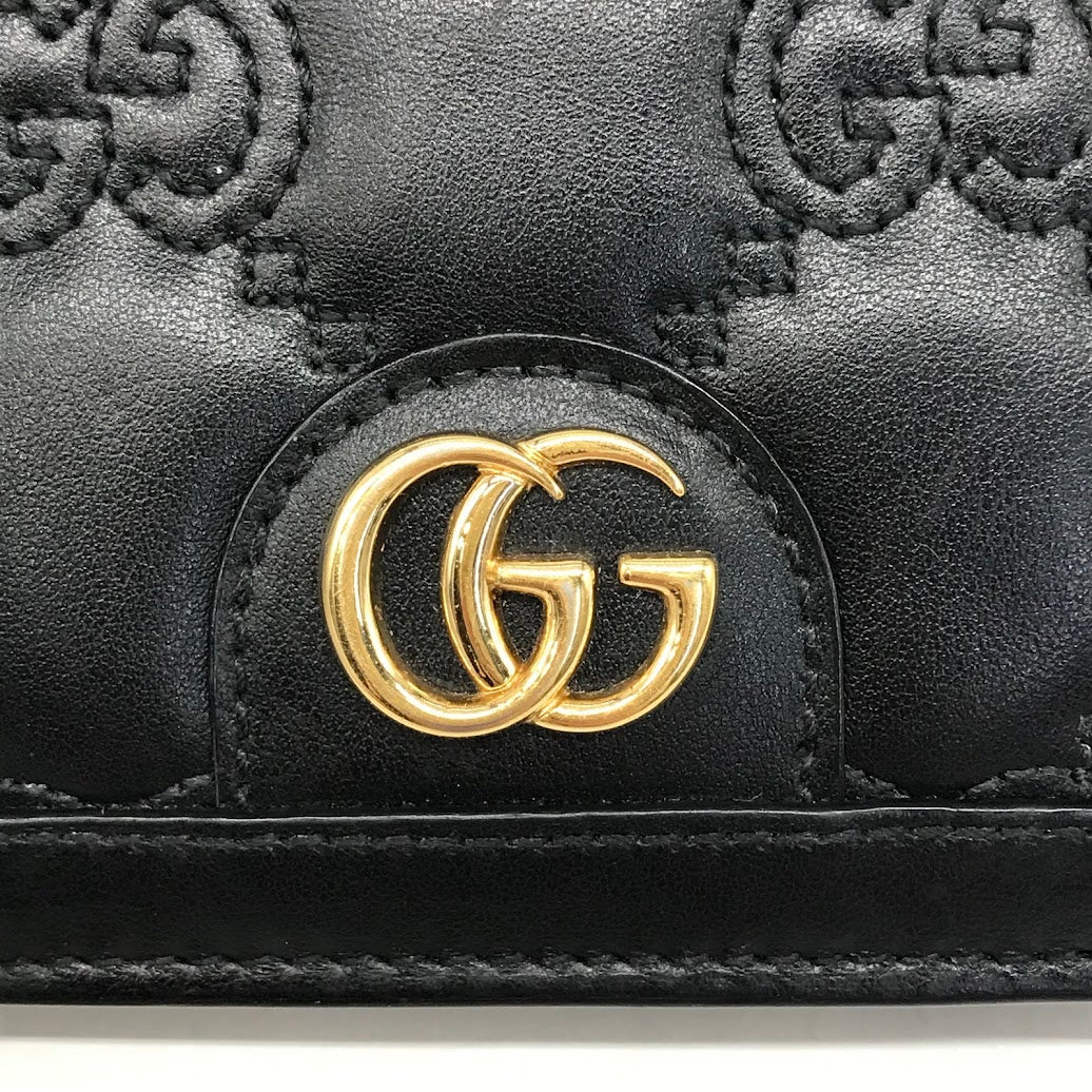 GUCCI | グッチ GGマトラッセ/コンパクトウォレット 二つ折り財布 723786 ブラック【倉吉店】
