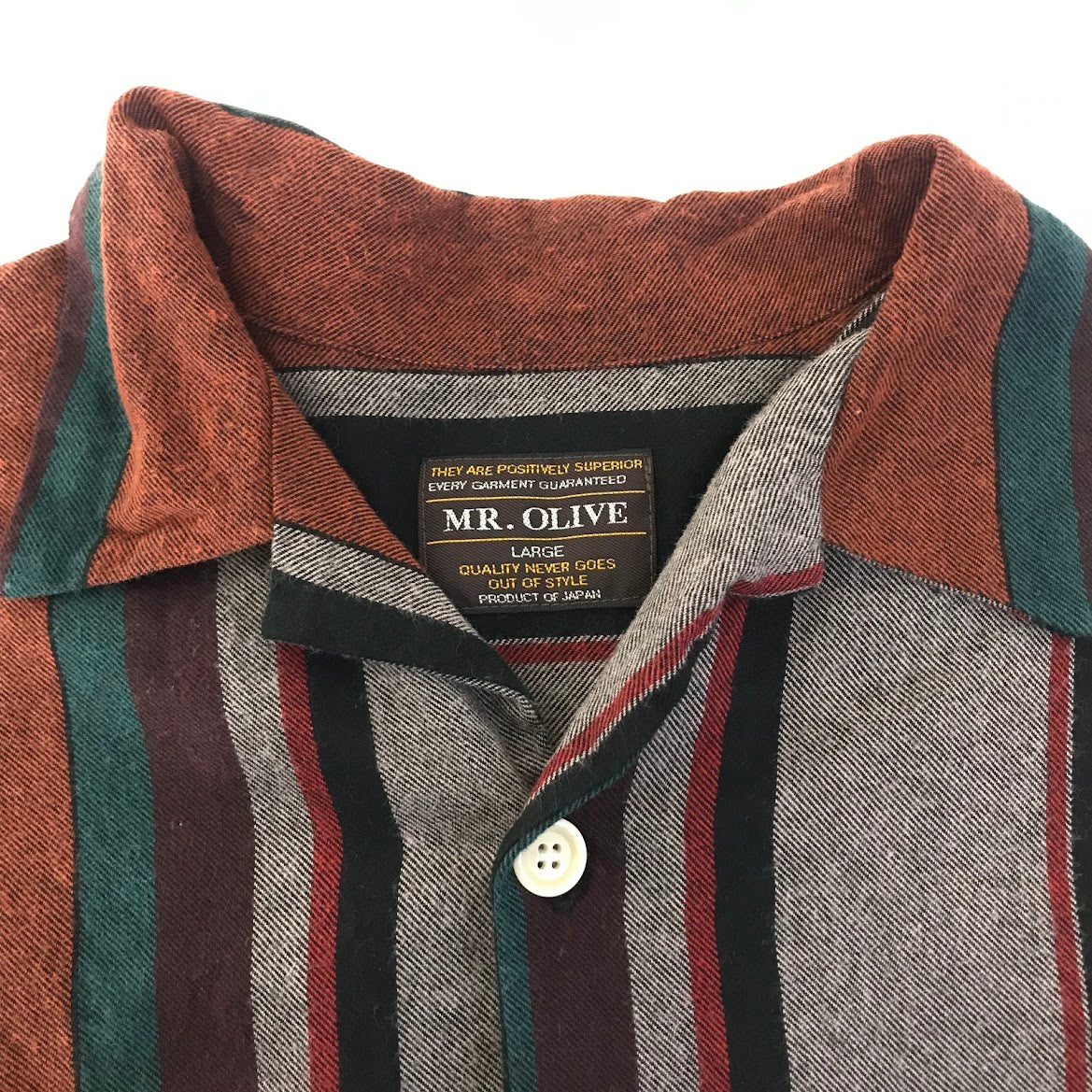 MR.OLIVE | ミスターオリーブ BIG SILHOUTTE OPEN COLAR SHIRT マルチストライプ 長袖シャツ M-20328 マルチカラー サイズ：L【倉吉店】