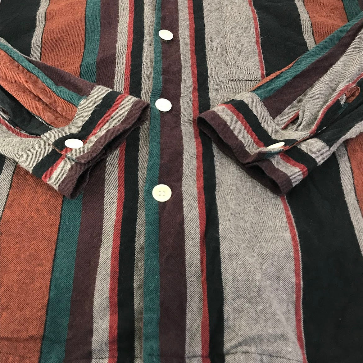 MR.OLIVE | ミスターオリーブ BIG SILHOUTTE OPEN COLAR SHIRT マルチストライプ 長袖シャツ M-20328 マルチカラー サイズ：L【倉吉店】