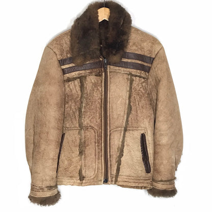 USA製 COOPER LEATHER BOA JACKET レザージャケット レザー ブラウン サイズ：40【倉吉店】