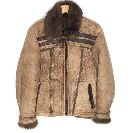 USA製 COOPER LEATHER BOA JACKET レザージャケット レザー ブラウン サイズ：40【倉吉店】