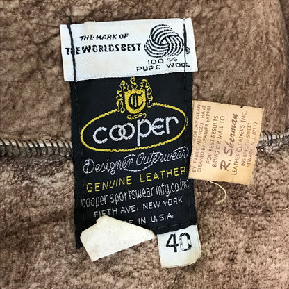 USA製 COOPER LEATHER BOA JACKET レザージャケット レザー ブラウン サイズ：40【倉吉店】