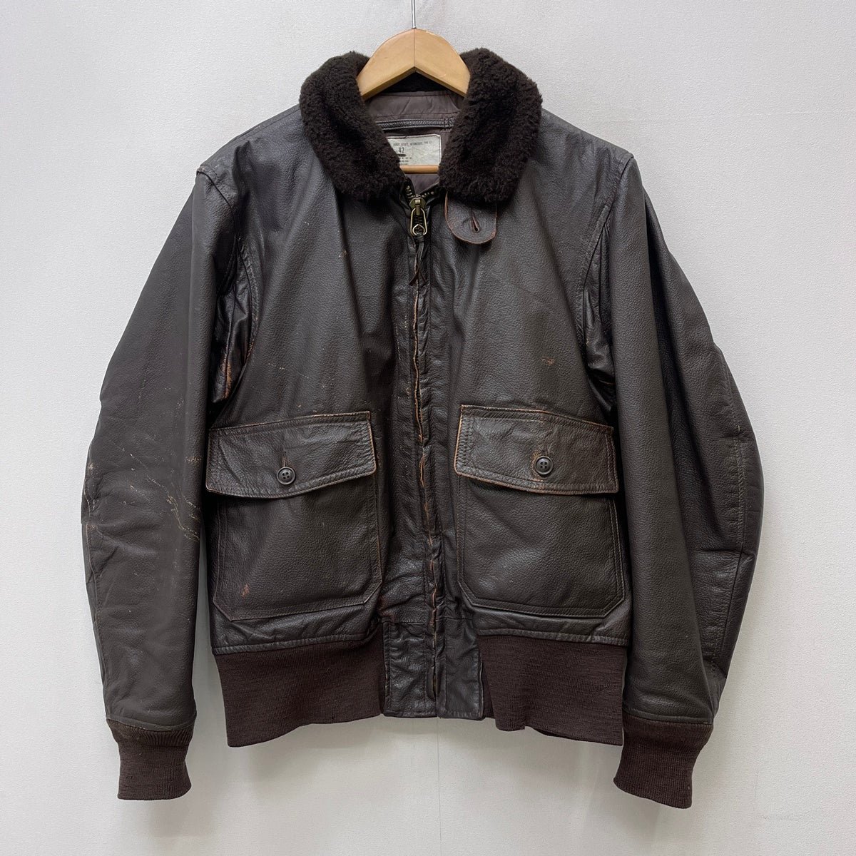 MILITARY衣料 | ミリタリーイリョウ u.s navy:g-1 flight jacket 80's ミリタリージャケット dla100-86-c-0481 ブラウン サイズ：42【加古川店】