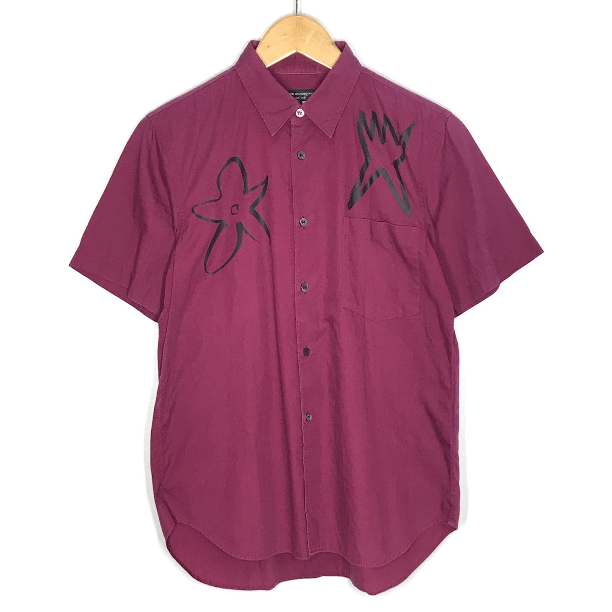 COMME des GARCONS HOMME PLUS | コムデギャルソンオムプリュス アートペイントシャツ 半袖シャツ PS-B047 ボルドー/バーガンディー サイズ：XS【倉吉店】