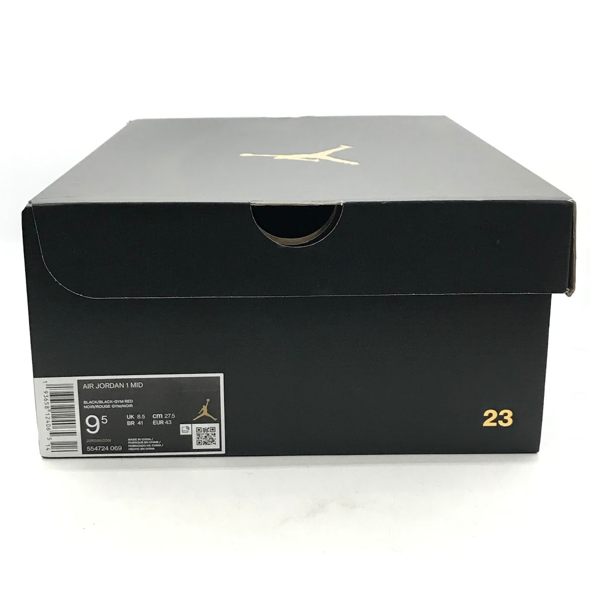 NIKE | ナイキ AIR JORDAN 1 MID 'CHICAGO BLACK TOE' スニーカー 554724-069 ブラック/ブラック-ジムレッド 27.5cm【倉吉店】