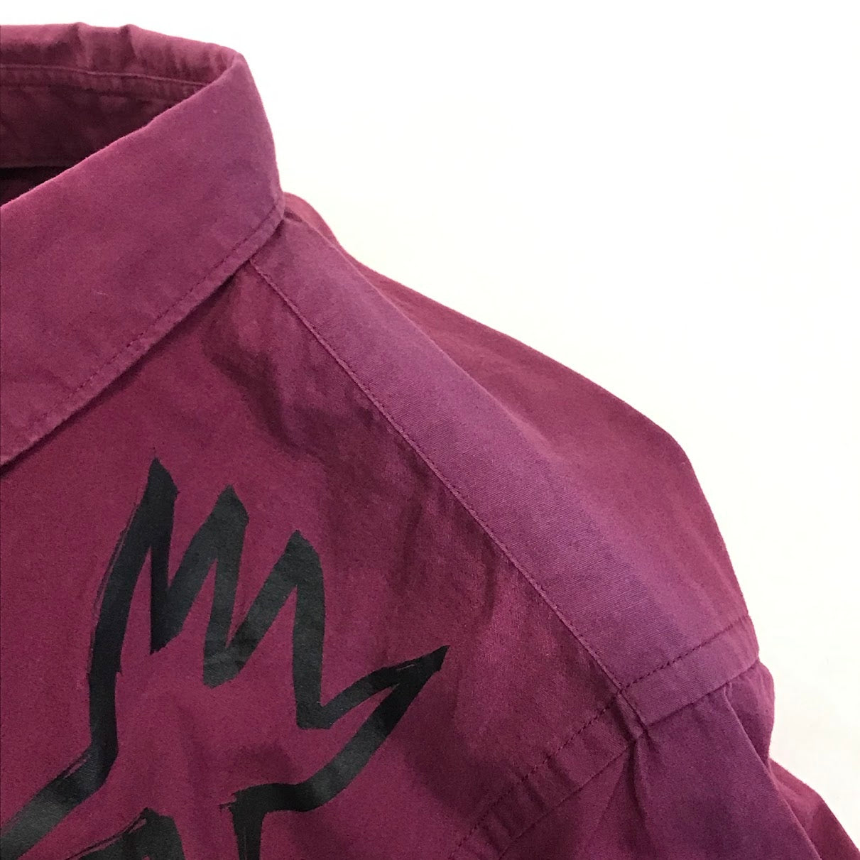 COMME des GARCONS HOMME PLUS | コムデギャルソンオムプリュス アートペイントシャツ 半袖シャツ PS-B047 ボルドー/バーガンディー サイズ：XS【倉吉店】