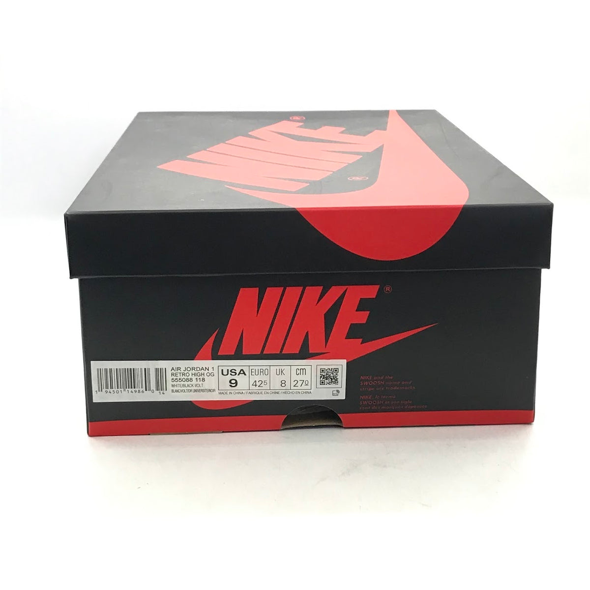NIKE | ナイキ AIR JORDAN 1 RETRO HIGH OG VOLT GOLD スニーカー 555088-118 ホワイト/ブラック/ボルト 27cm【倉吉店】