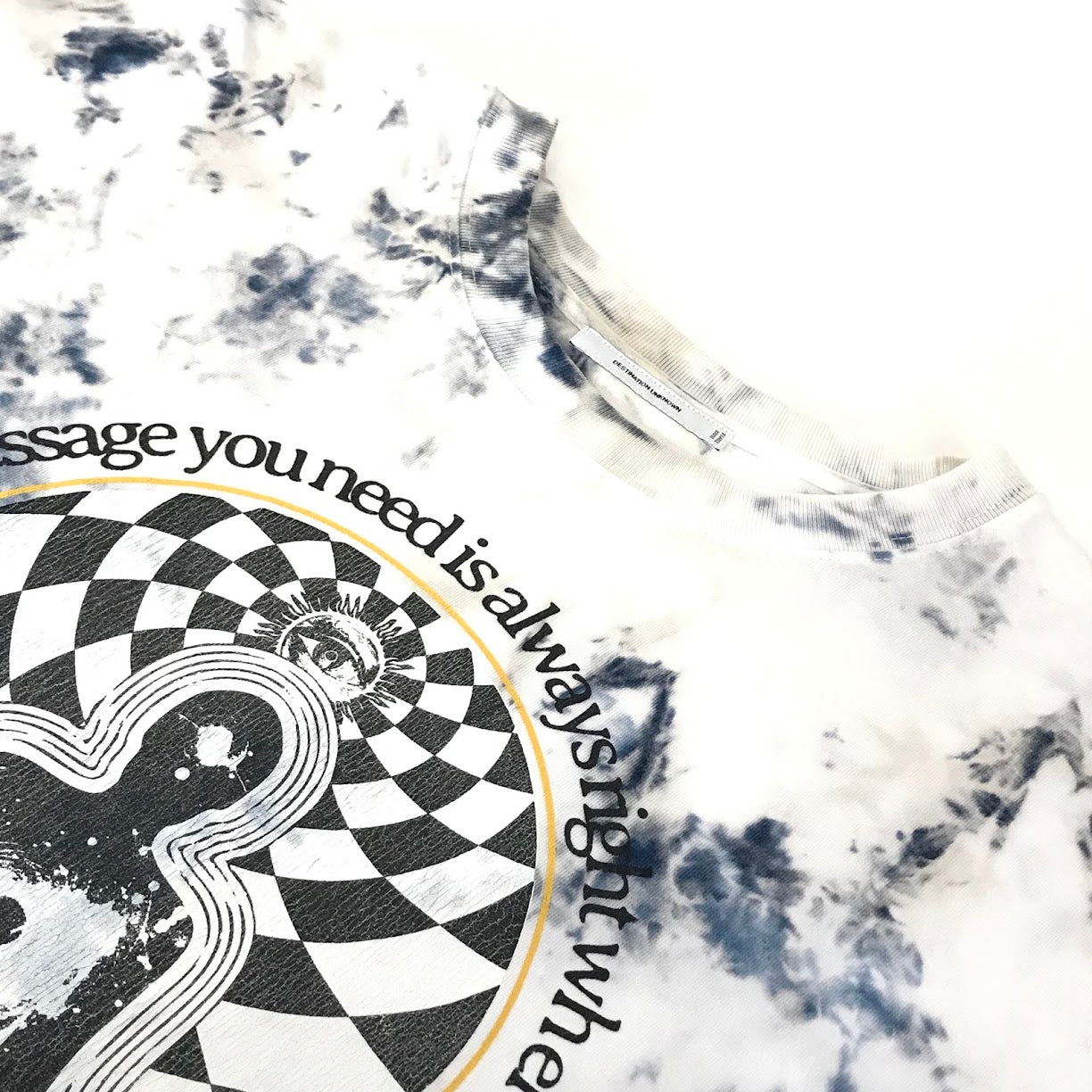 LIBERAIDERS | リベレイダース BE HERE NOW TIE-DYE TEE destination unknown タイダイ柄 半袖Ｔシャツ ホワイト×ブルー サイズ：XL【倉吉店】【代金引換不可・日時指定不可】【ポスト投函】