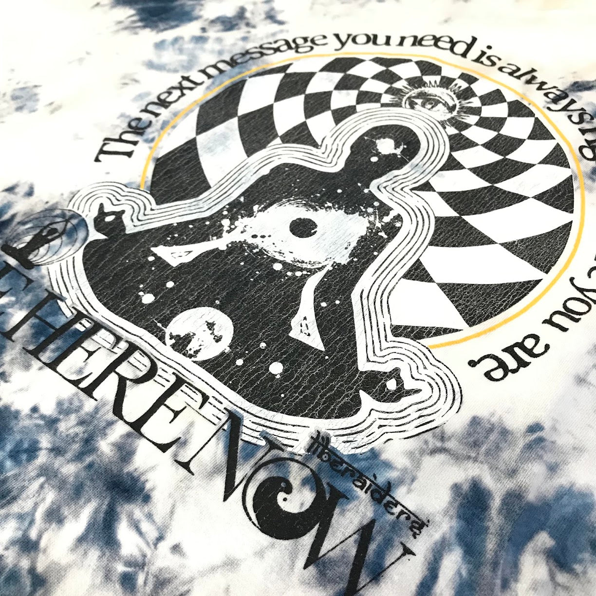 LIBERAIDERS | リベレイダース BE HERE NOW TIE-DYE TEE destination unknown タイダイ柄 半袖Ｔシャツ ホワイト×ブルー サイズ：XL【倉吉店】【代金引換不可・日時指定不可】【ポスト投函】