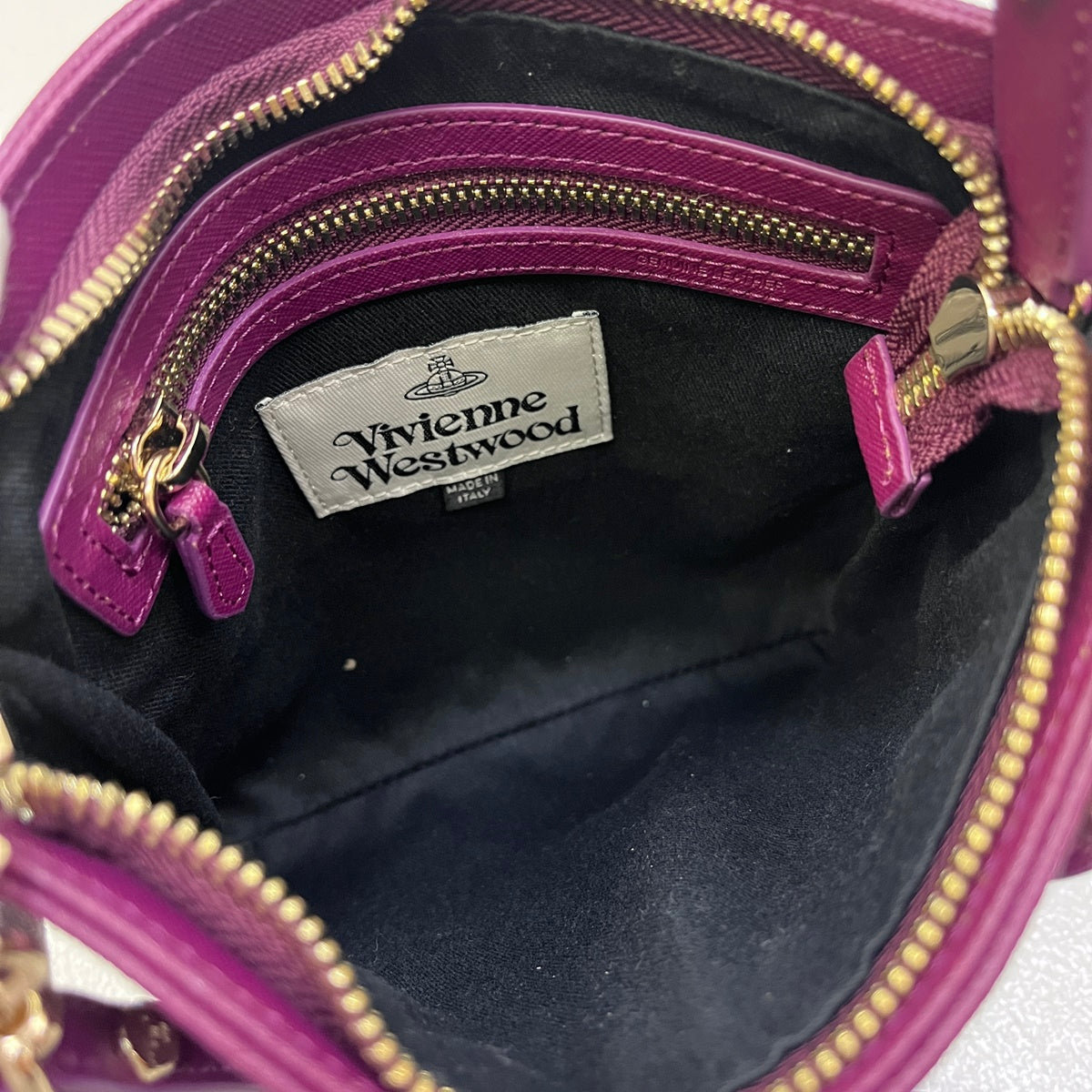 Vivienne Westwood | ヴィヴィアンウエストウッド サフィアーノ ショルダー ショルダーバッグ パープル【加古川店】