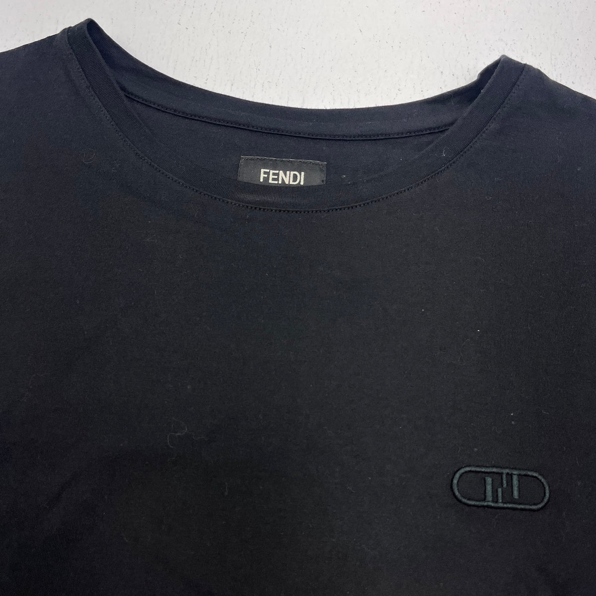 FENDI | フェンディ FF Logo Embroidered Tee 半袖Ｔシャツ ブラック サイズ：L【加古川店】