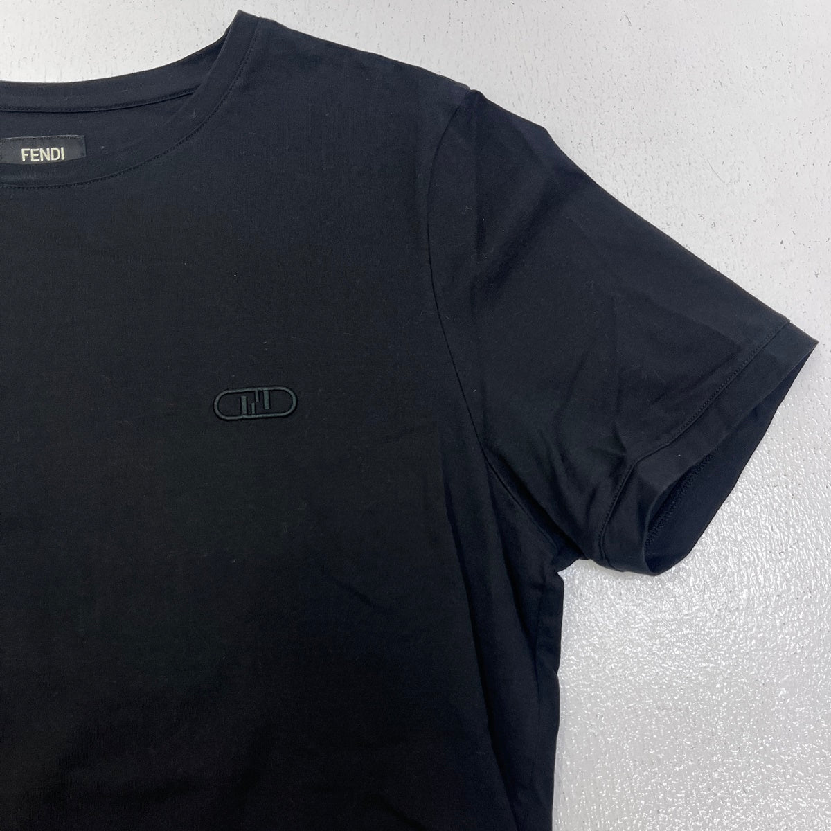 FENDI | フェンディ FF Logo Embroidered Tee 半袖Ｔシャツ ブラック サイズ：L【加古川店】