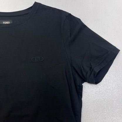 FENDI | フェンディ FF Logo Embroidered Tee 半袖Ｔシャツ ブラック サイズ：L【加古川店】