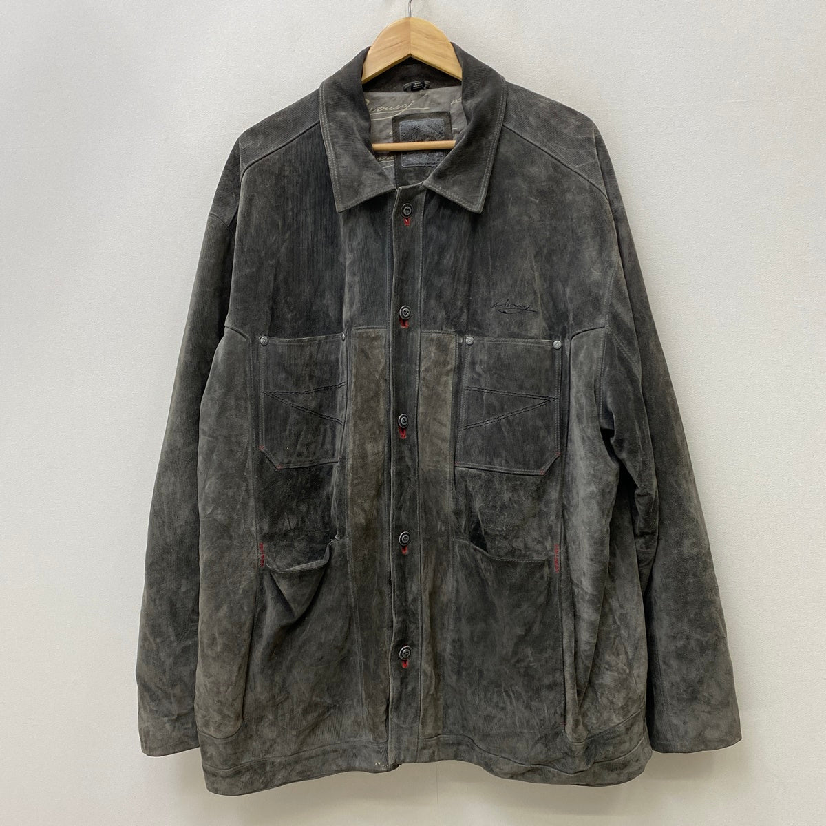 davoucci suede jacket レザー グレー サイズ：XXXXL【加古川店】