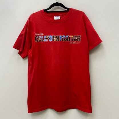 red hot chili peppers:californication 2000ｺﾋﾟｰﾗｲﾄ 半袖Ｔシャツ レッド サイズ：M【加古川店】