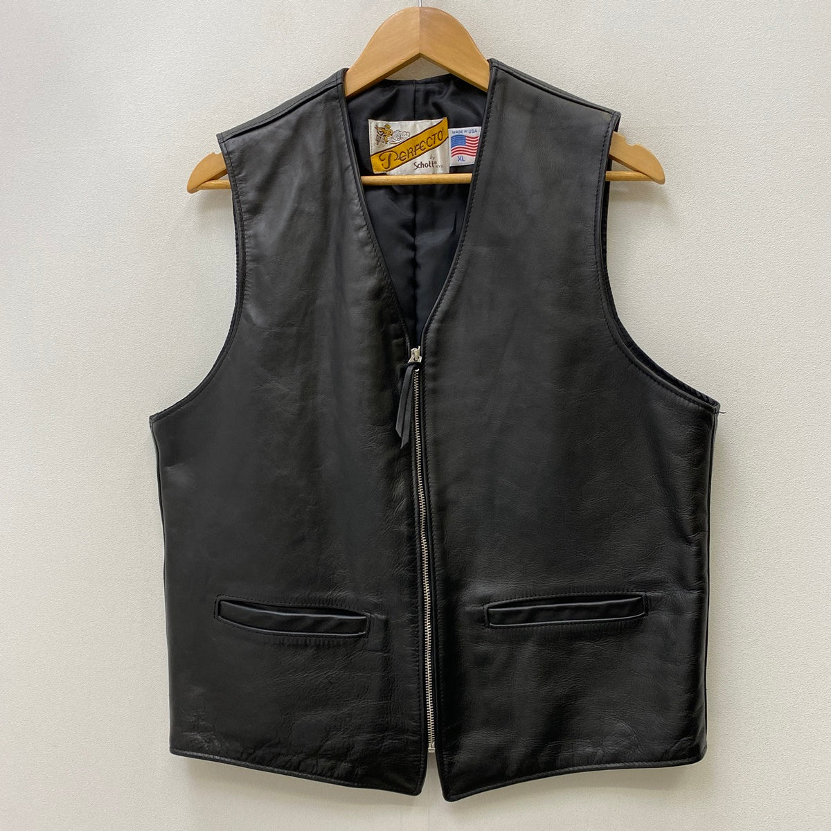 schott | ショット 193V LEATHER VEST ベスト 7825951002 ブラック サイズ：XL【加古川店】
