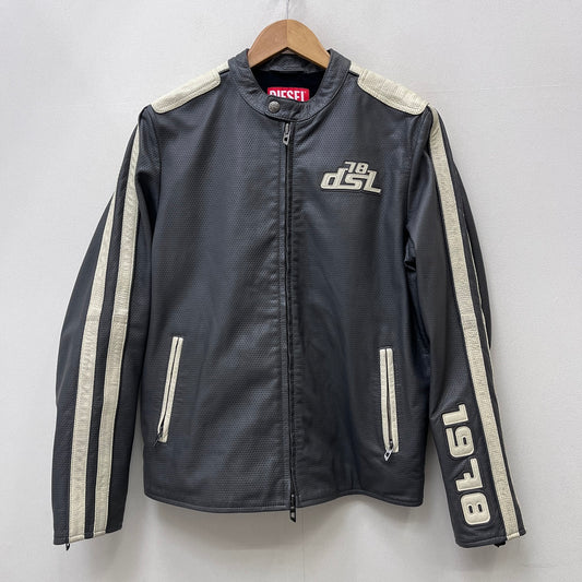 DIESEL | ディーゼル L-POP 山羊革 24AW ライダースジャケット A16681 グレー サイズ：46【加古川店】