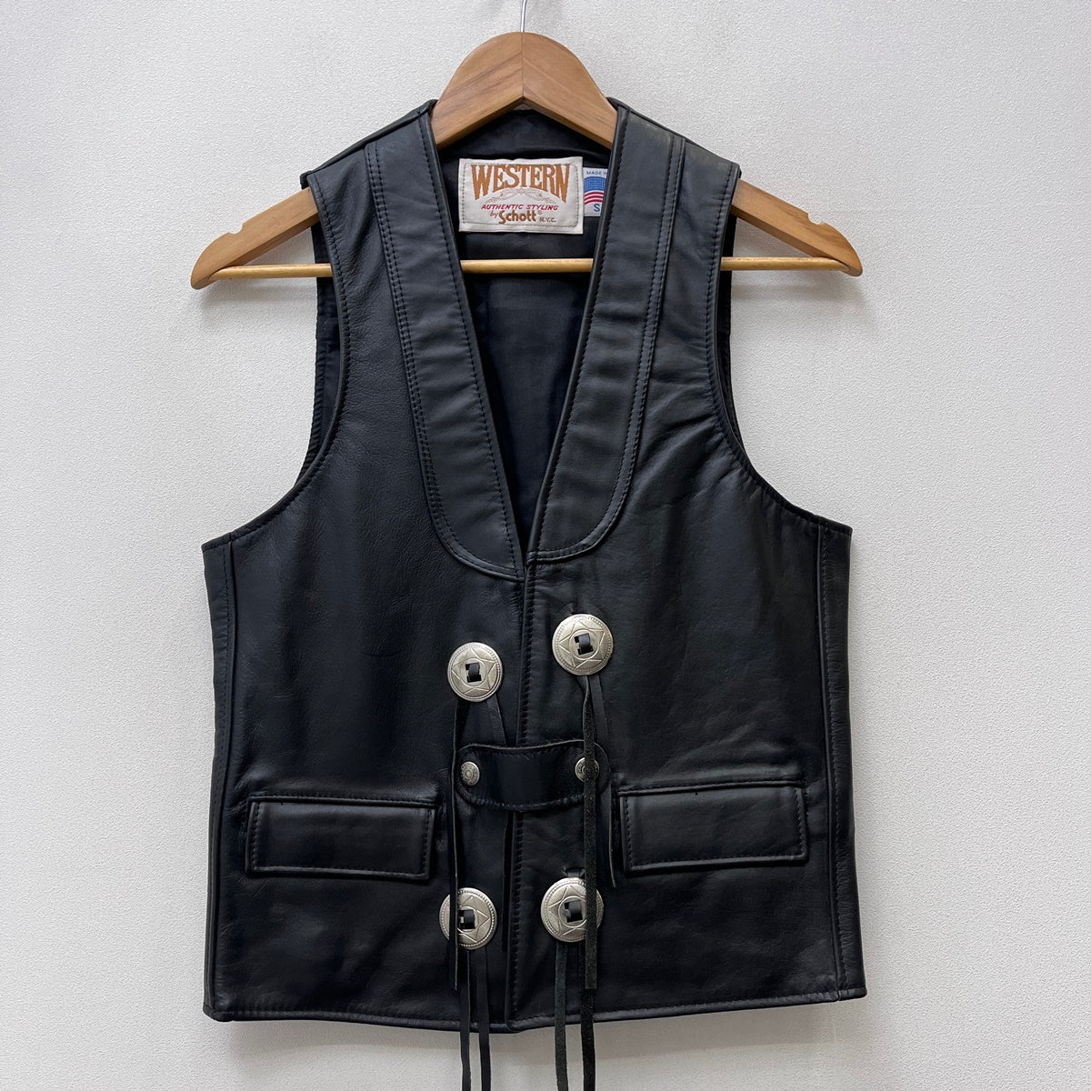 schott | ショット DeadStock ウエスタンコンチョ 90'S レザー ブラック サイズ：S【加古川店】