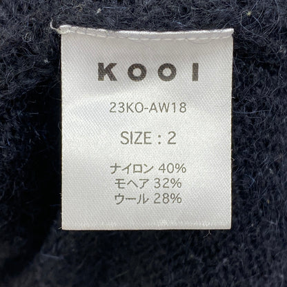 KOOI MOHAIR KNIT JACKET 23AW ニット 18KO-23AW ブラック サイズ：2【加古川店】