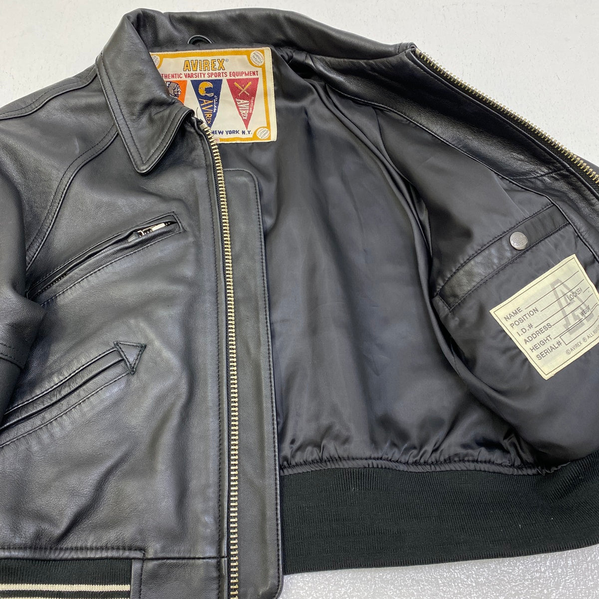 AVIREX | アヴィレックス ライトシグネチャーバーシティージャケット レザー 783-4950603 ブラック サイズ：S【加古川店】