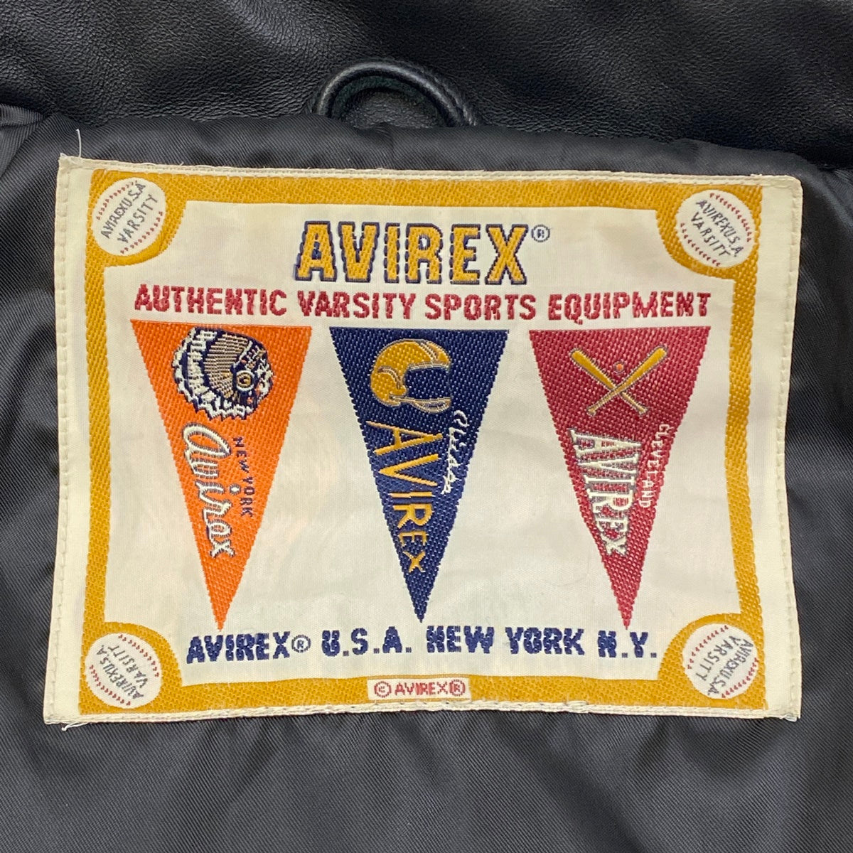 AVIREX | アヴィレックス ライトシグネチャーバーシティージャケット レザー 783-4950603 ブラック サイズ：S【加古川店】