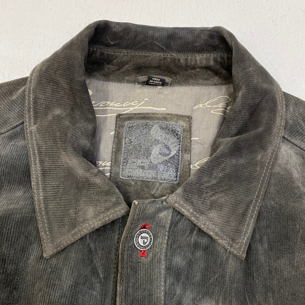 davoucci suede jacket レザー グレー サイズ：XXXXL【加古川店】