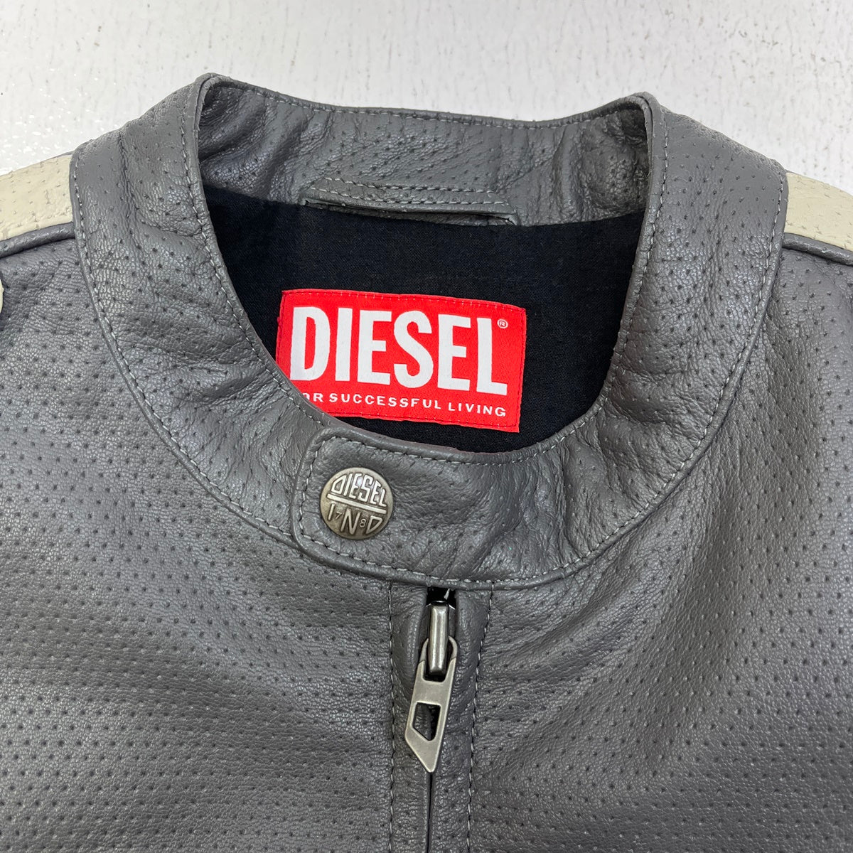 DIESEL | ディーゼル L-POP 山羊革 24AW ライダースジャケット A16681 グレー サイズ：46【加古川店】