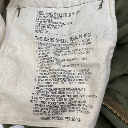 MILITARY衣料 | ミリタリーイリョウ M-51 FIELD PANT STEIN WAY CLOTHING 50'S パンツ MIL-T-20608B カーキ サイズ：XL【加古川店】