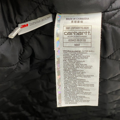 Carhartt WIP | カーハートダブリューアイピー Duck Quilting Vest RIGID　ｻｲｽﾞ:180/96A 中綿ベスト I028423 ブラック【加古川店】