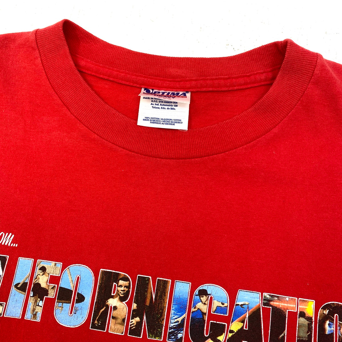 red hot chili peppers:californication 2000ｺﾋﾟｰﾗｲﾄ 半袖Ｔシャツ レッド サイズ：M【加古川店】