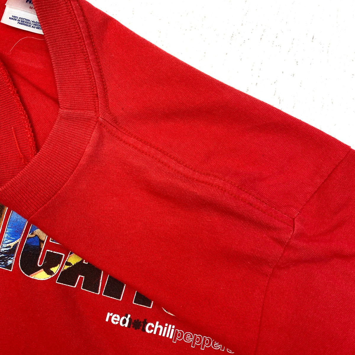 red hot chili peppers:californication 2000ｺﾋﾟｰﾗｲﾄ 半袖Ｔシャツ レッド サイズ：M【加古川店】