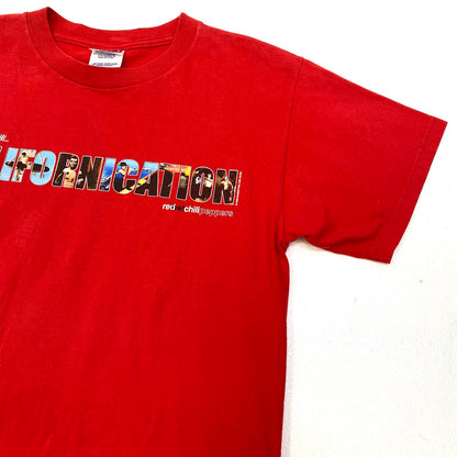 red hot chili peppers:californication 2000ｺﾋﾟｰﾗｲﾄ 半袖Ｔシャツ レッド サイズ：M【加古川店】