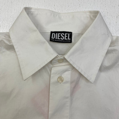 DIESEL | ディーゼル S-LIMO-LOGO 23SS 長袖シャツ A08497 ホワイト サイズ：46【加古川店】