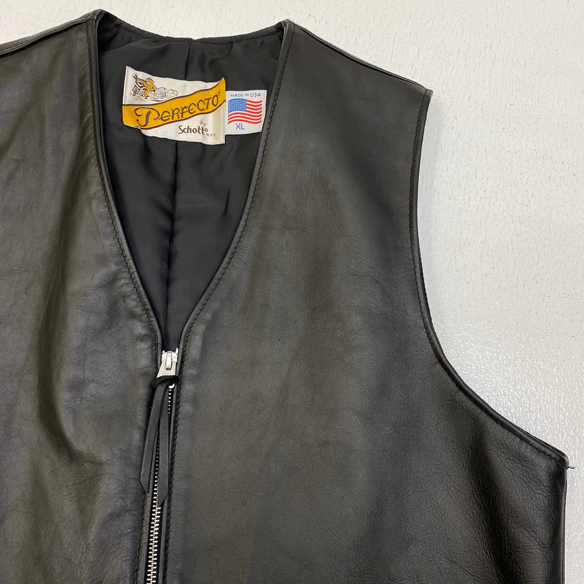 schott | ショット 193V LEATHER VEST ベスト 7825951002 ブラック サイズ：XL【加古川店】