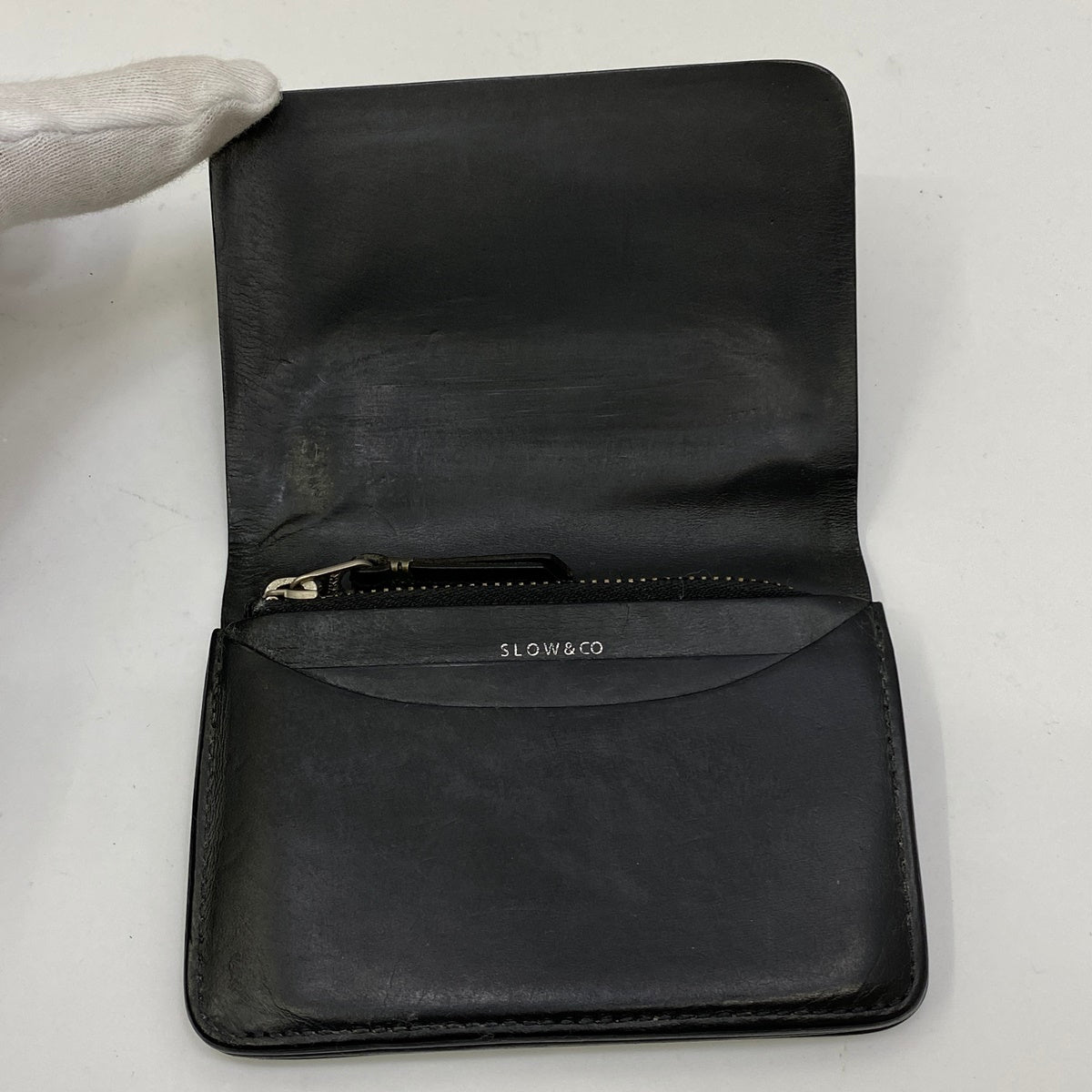 SLOW | スロウ SLOW&CO CORDOVAN MINI WALLET 二つ折り財布 ブラック【加古川店】