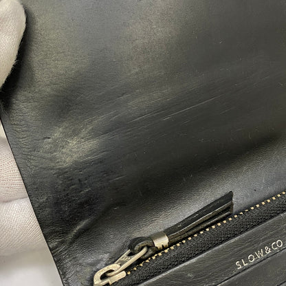 SLOW | スロウ SLOW&CO CORDOVAN MINI WALLET 二つ折り財布 ブラック【加古川店】