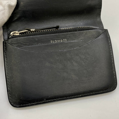 SLOW | スロウ SLOW&CO CORDOVAN MINI WALLET 二つ折り財布 ブラック【加古川店】
