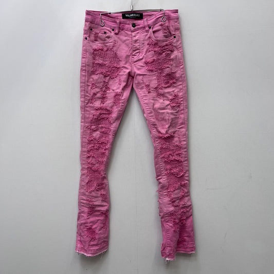 VALABASAS DAMEGE REPAIR FLARE SKINY デニムパンツ ピンク サイズ：32【加古川店】