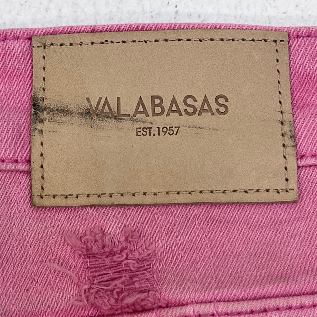 VALABASAS DAMEGE REPAIR FLARE SKINY デニムパンツ ピンク サイズ：32【加古川店】