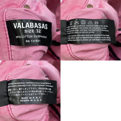 VALABASAS DAMEGE REPAIR FLARE SKINY デニムパンツ ピンク サイズ：32【加古川店】