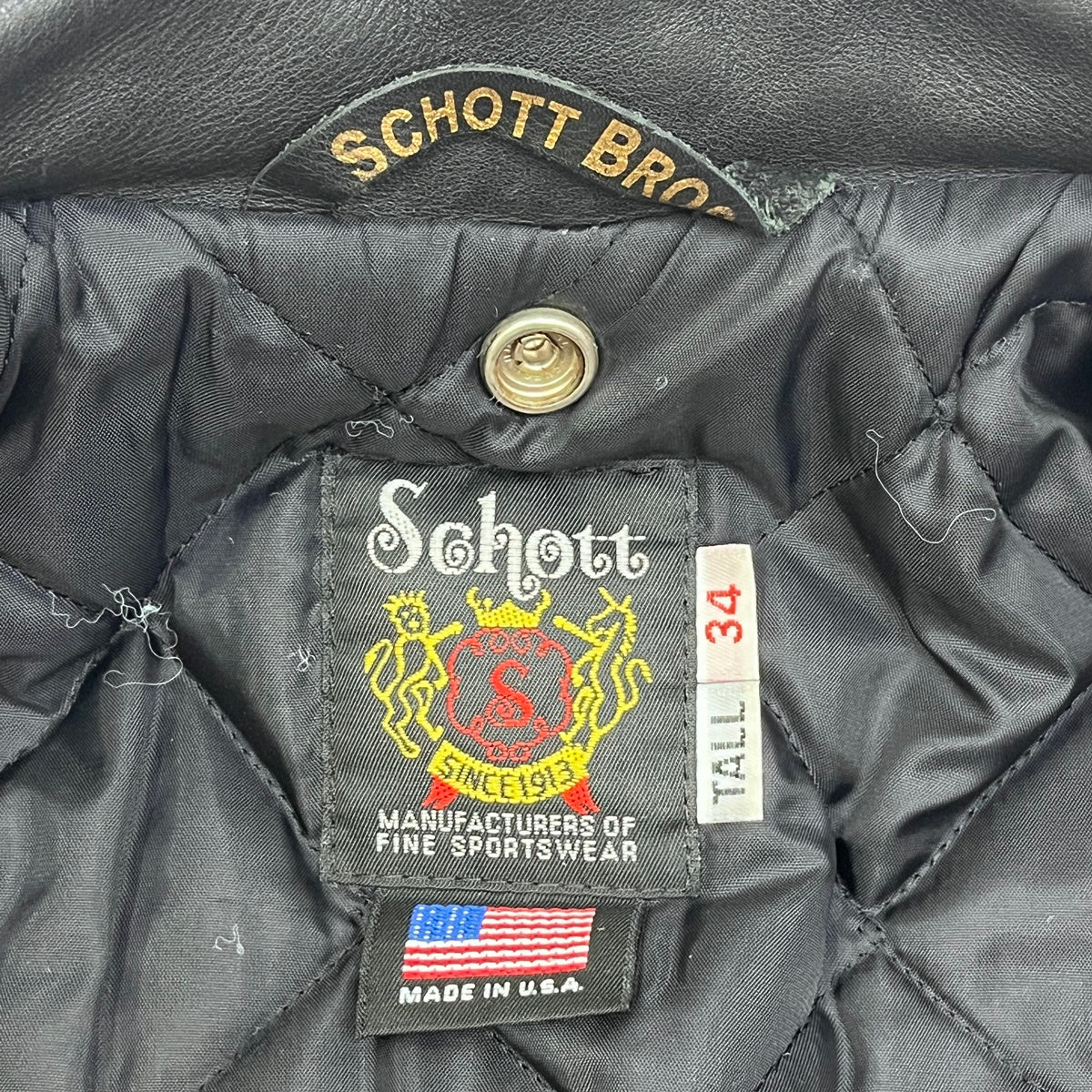 schott | ショット 613UST VINTAGE ONESTAR レザー 7164 ブラック サイズ：34【加古川店】