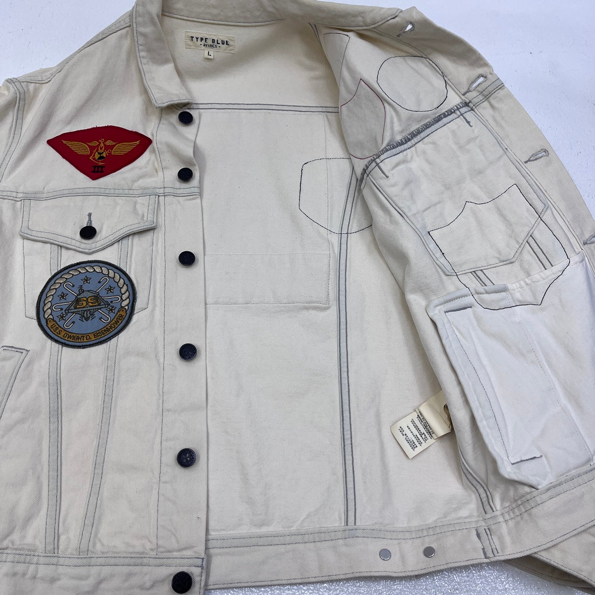 AVIREX | アヴィレックス TYPE BLUE:TOP GUN DENIM JACKET デニム 6112113 ホワイト サイズ：L【加古川店】