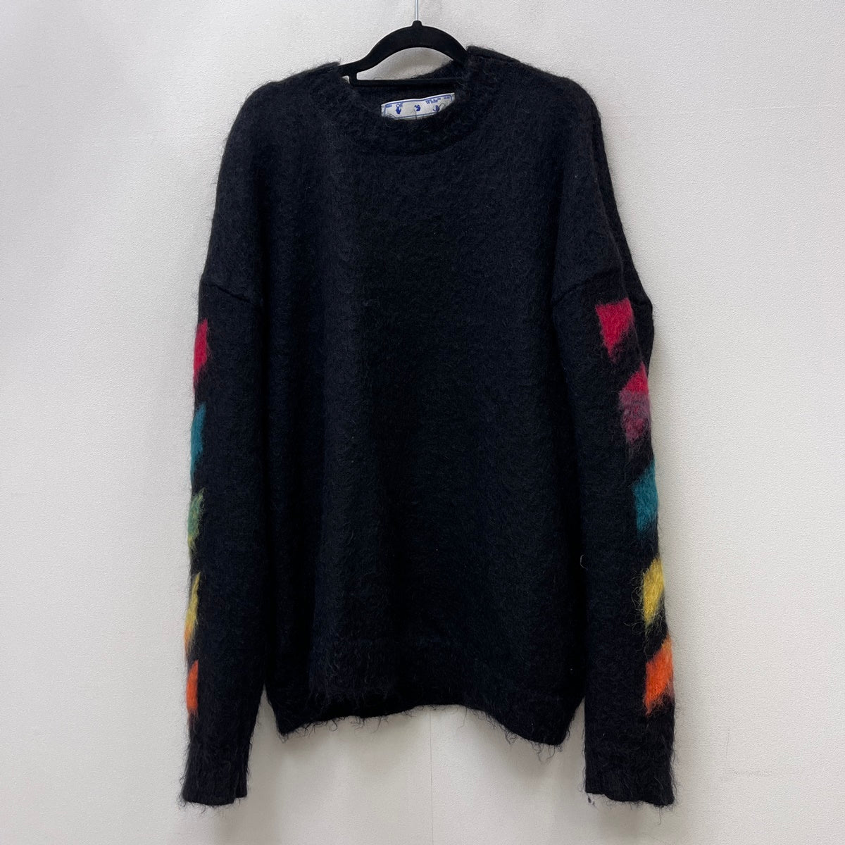 OFF-WHITE | オフホワイト Diag Brushed Mohair Crewneck ニット OMHA036F20KNI001 ブラック サイズ：L【加古川店】